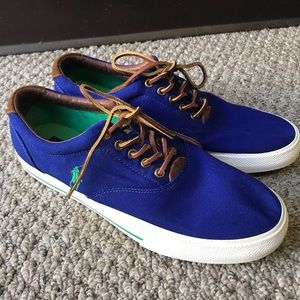 Polo Ralph Lauren Vaughn canvas suede shoes blue
